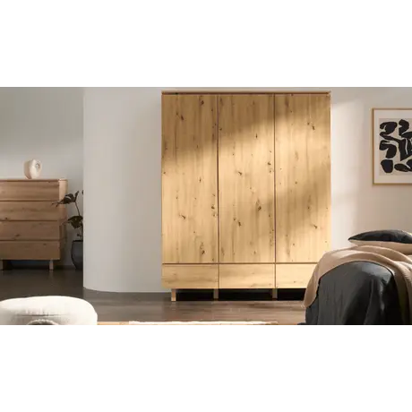 Buy Tipton Triple Wardrobe 3 Door 3 Drawer Artisan Oak Effect, Colour: Oak Artisan, 4 from Furnituretta
