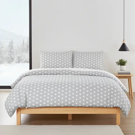 Buy Polka Dot Grey Duvet Cover Set – Soft Cotton Comfort, 5 from Furnituretta