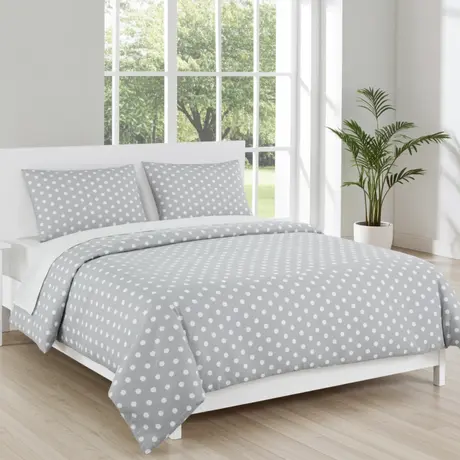 Buy Polka Dot Grey Duvet Cover Set – Soft Cotton Comfort, 2 from Furnituretta