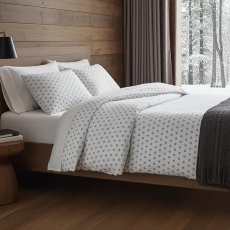 Buy Polka Dot Flannelette Duvet Cover Set – Ultra-Soft Brushed Cotton, Colour: White, Size: Single, 3 from Furnituretta