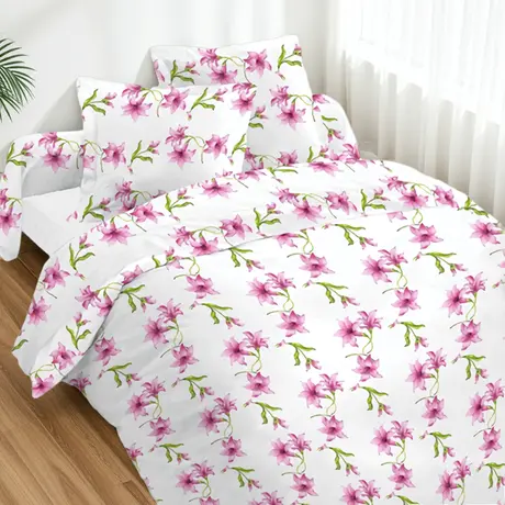 Buy Flannelette Duvet Cover Set – Pink Floral | Ultra-Soft Brushed Cotton, 4 from Furnituretta