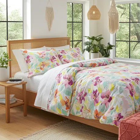 Buy Funky Color Flowers Duvet Cover Set – 100% Cotton | King Sizes, Size: King from Furnituretta