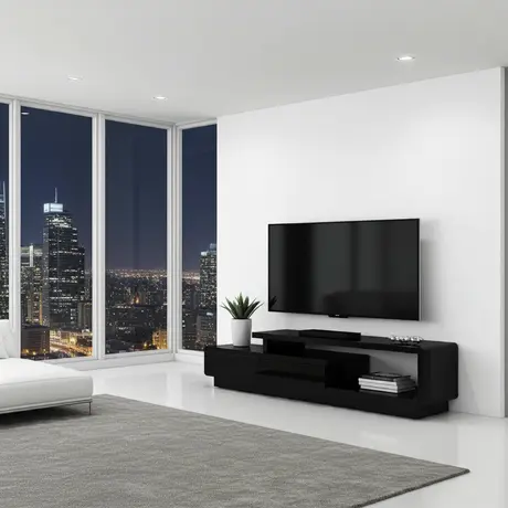Buy Abberly High Gloss TV Cabinet – Black | Sleek & Modern Storage, Colour: Black, 5 from Furnituretta