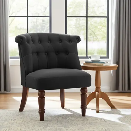Buy Alderwood Fabric Chair – Black | Modern Comfort with Timeless Appeal, Colour: Black, 7 from Furnituretta