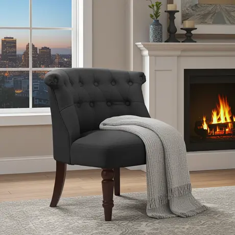 Buy Alderwood Fabric Chair – Black | Modern Comfort with Timeless Appeal, Colour: Black, 5 from Furnituretta