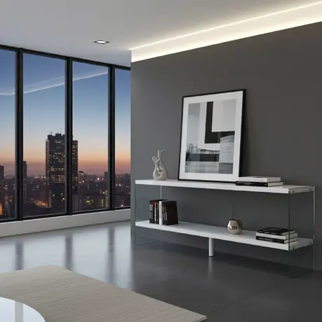 Buy Marco White High Gloss & Glass Sideboard | Sleek Storage with Modern Flair, 2 from Furnituretta