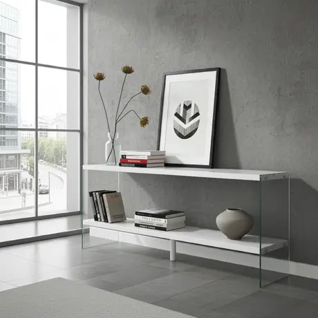 Buy Marco White High Gloss & Glass Sideboard | Sleek Storage with Modern Flair from Furnituretta