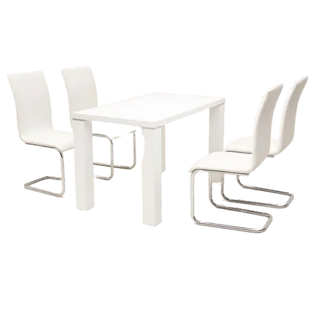 Buy Prague Dining Table in High Gloss White – Sleek & Modern 4-Seater, 3 from Furnituretta