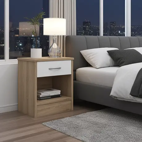 Buy Bardalona Bedside Table – White Gloss | Stylish & Compact Bedroom Storage, Colour: White, 7 from Furnituretta