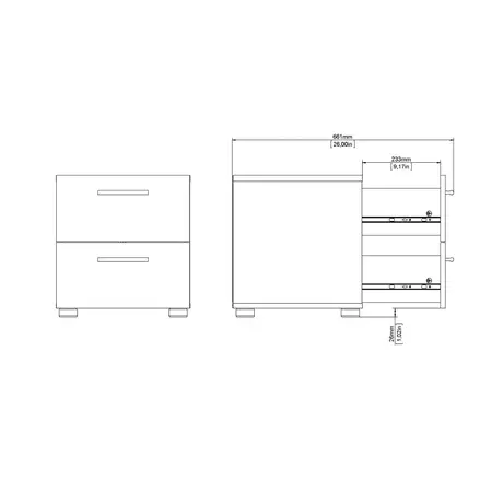 Buy Pepe Bedside Table – 2 Drawers in White | Sleek & Durable Bedroom Storage, 10 from Furnituretta