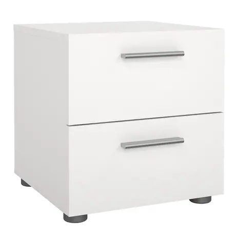 Buy Pepe Bedside Table – 2 Drawers in White | Sleek & Durable Bedroom Storage from Furnituretta