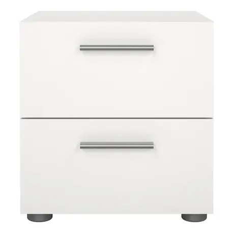 Buy Pepe Bedside Table – 2 Drawers in White | Sleek & Durable Bedroom Storage, 2 from Furnituretta