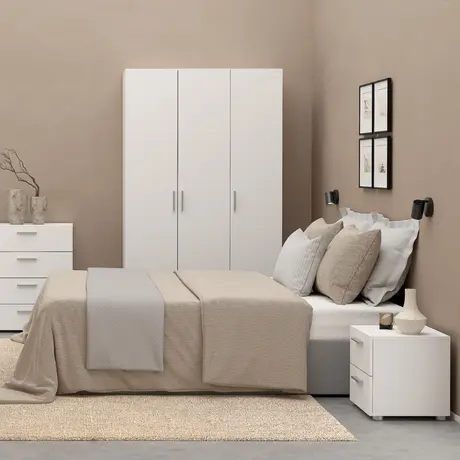 Buy Pepe Bedside Table – 2 Drawers in White | Sleek & Durable Bedroom Storage, 5 from Furnituretta