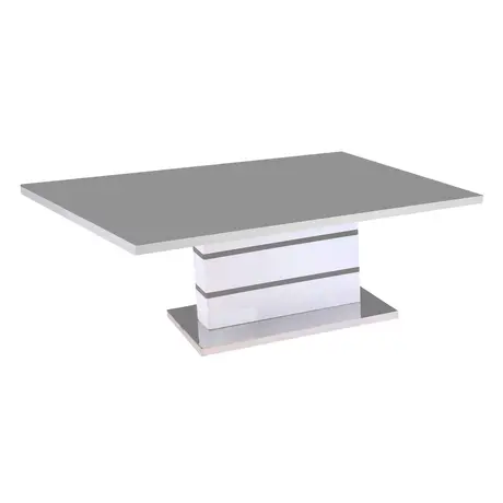 Buy Aldridge High Gloss Coffee Table – White & Grey | Sleek Modern Centerpiece, Colour: Grey/White, 3 from Furnituretta