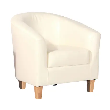 Buy Claridon 1 Seater Sofa PU Cream | Modern Living Room Furniture, 2 from Furnituretta