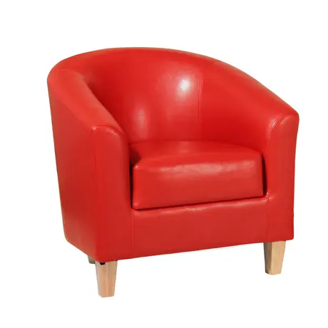 Buy Claridon 1 Seater Sofa PU Red | Modern Living Room Furniture, 2 from Furnituretta