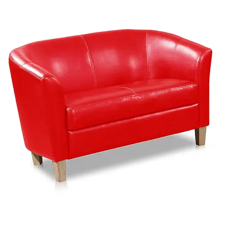 Buy Claridon 2 Seater Sofa – Red PU Leather, 2 from Furnituretta
