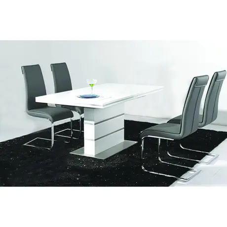 Buy Dolores Dining Table White with Stainless Steel Base from Furnituretta
