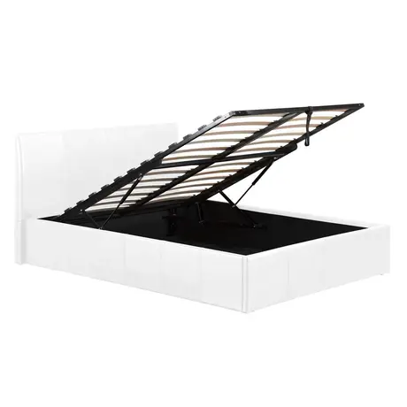 Buy Fusion Storage PU Double Bed White, Colour: White, Size: Double, 5 from Furnituretta