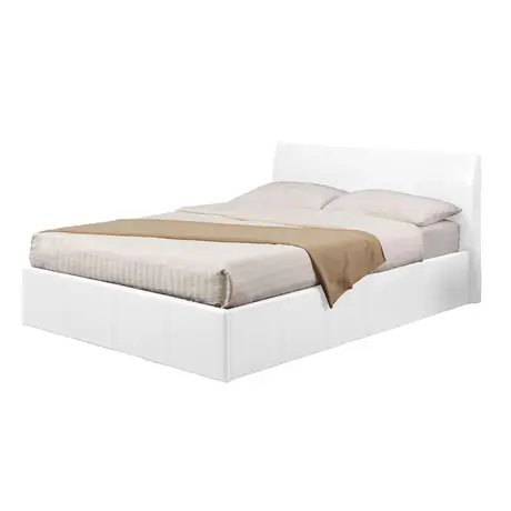 Buy Fusion Storage PU Single Bed White, Colour: White, Size: Single from Furnituretta