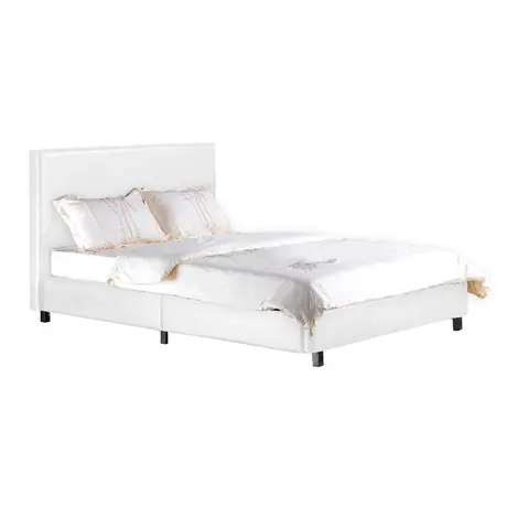 Buy Fusion PU Double Bed – White | Faux Leather Double Bed Frame, 2 from Furnituretta