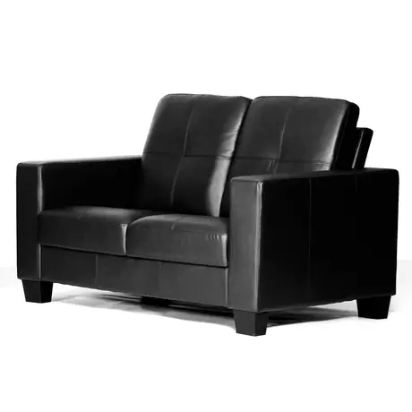 Buy Lena 2 Seater Sofa – Bonded Leather & PVC in Black, Colour: Black from Furnituretta
