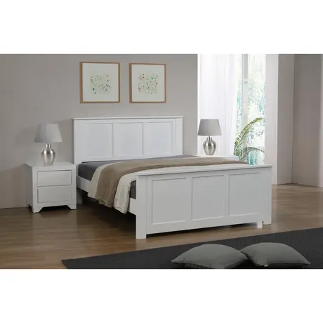 Buy Mali King Size Bed – White Solid Wood Frame, Colour: White, Size: King Size, 5 from Furnituretta