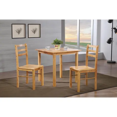 Buy New York Small Dining Table – Natural Oak | Solid Rubberwood Compact Dining Table, 3 from Furnituretta