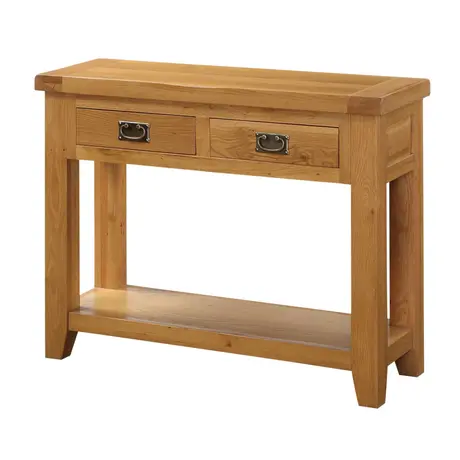 Buy Acorn Solid Oak Hall Table – 2 Drawers | Premium Oak Hallway & Living Room Furniture, 2 from Furnituretta