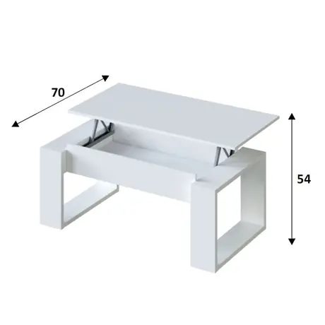 Buy Filey White Coffee Table with Lift up Storage, 5 from Furnituretta