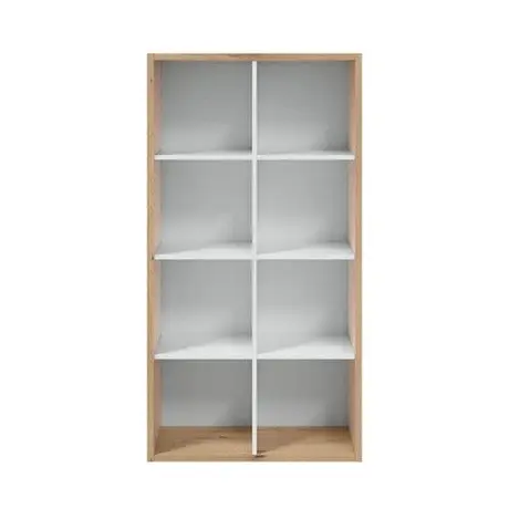 Buy Diss Artic White and Oak Short Bookshelf Unit, 9 from Furnituretta