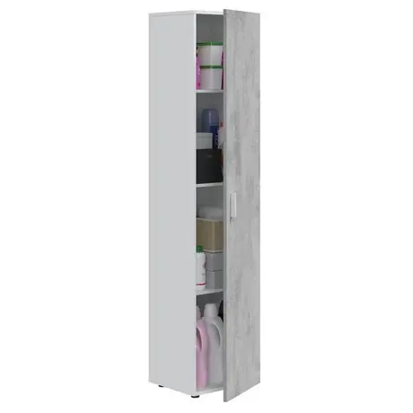Buy Ross Narrow Universal Utility 1 Door Storage Cupboard Grey & White from Furnituretta