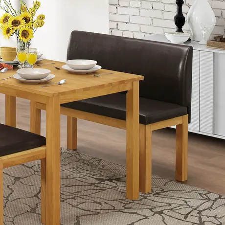 Buy Hamra High Bench with Back Natural Oak from Furnituretta