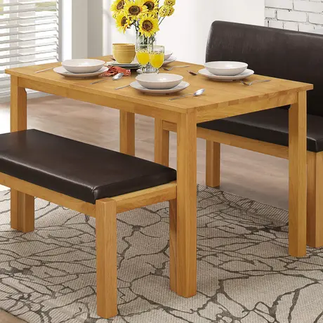 Buy Hamra Dining Table – Solid Rubberwood in Natural Oak (120 cm), 2 from Furnituretta