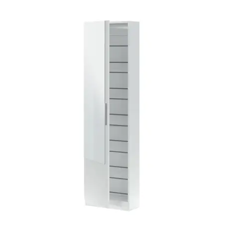 Buy Grays Artic White Tall Shoe Cabinet 1 Mirrored Door 14-16 Pairs, Colour: White, 4 from Furnituretta