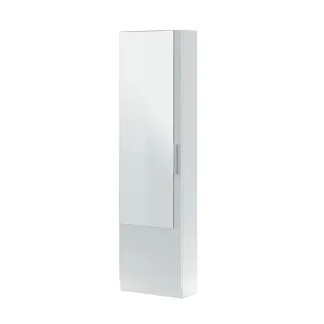 Buy Grays Artic White Tall Shoe Cabinet 1 Mirrored Door 14-16 Pairs, Colour: White, 5 from Furnituretta
