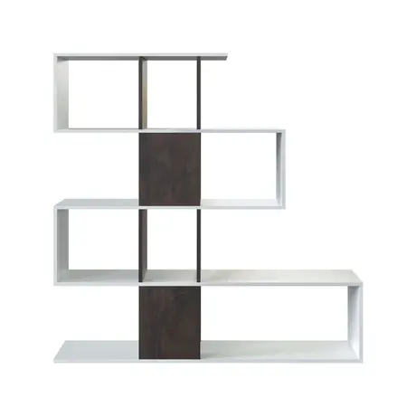 Buy Walsall Oxide Dark Brown and Artic White Bookcase, 3 from Furnituretta