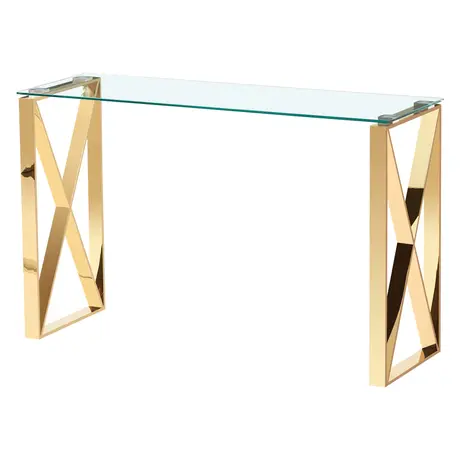 Buy Ningbo Gold Clear Glass Console Table from Furnituretta