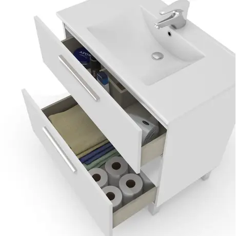 Buy Mole Bathroom Vanity Sink with Cupboard White Gloss, 3 from Furnituretta