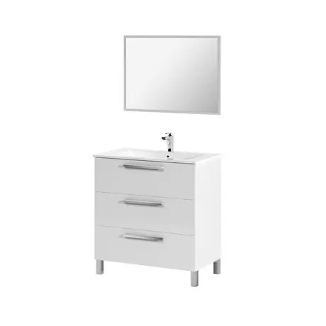 Buy Mole Bathroom Vanity Sink with Cupboard White Gloss, 2 from Furnituretta