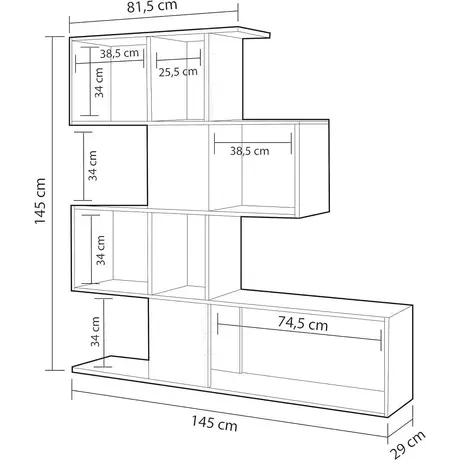 Buy Walsall Oxide Dark Brown and Artic White Bookcase, 5 from Furnituretta