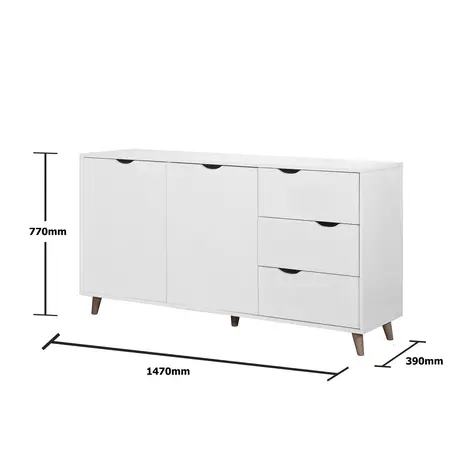 Buy Pulford Sideboard with 2 Doors & 3 Drawers, 5 from Furnituretta