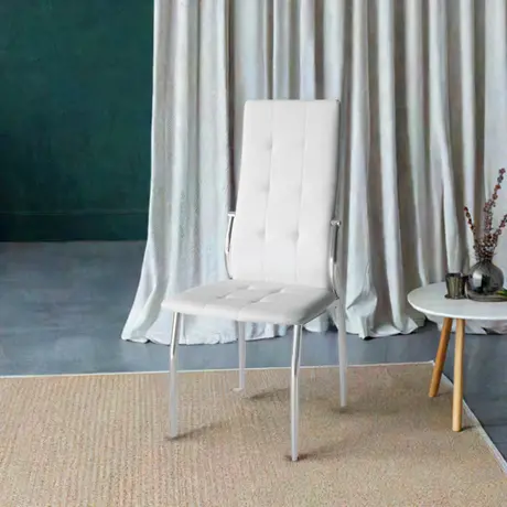 Buy Oyster PU Chairs White & Chrome, 2 from Furnituretta