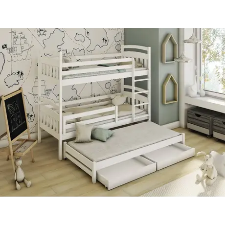 Buy Maximize Your Child's Room: Alan Bunk Bed with Trundle & Storage White Matt, Colour: White Matt, Mattresses: Foam Mattresses, 5 from Furnituretta