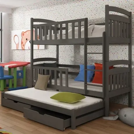 Buy Viki Bunk Bed Graphite: Space-Saving Sleep Solution for Kids, Colour: Graphite, Mattresses: Without Mattresses, 5 from Furnituretta