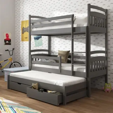 Buy Maximize Your Child's Room: Alan Bunk Bed Graphite with Trundle & Storage, Colour: Graphite, Mattresses: Foam Mattresses, 4 from Furnituretta