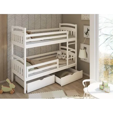Buy Space-Saving Sleep & Storage: Gabi Bunk Bed White Matt with Drawers, Colour: White Matt, Mattresses: Foam/Bonnell Mattresses, 11 from Furnituretta