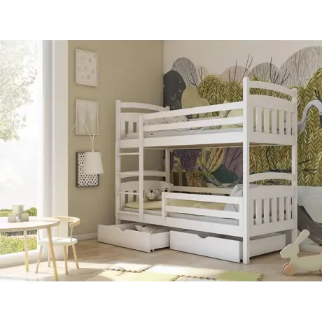 Buy Space-Saving Sleep & Storage: Gabi Bunk Bed White Matt with Drawers, Colour: White Matt, Mattresses: Foam/Bonnell Mattresses, 12 from Furnituretta