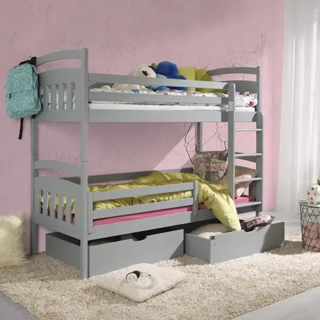 Buy Space-Saving Sleep & Storage: Gabi Bunk Bed Grey Matt with Drawers, Colour: Grey Matt, Mattresses: Foam/Bonnell Mattresses, 6 from Furnituretta