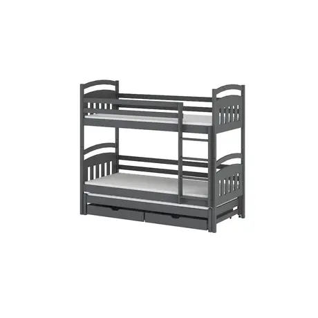 Buy Maximize Your Child's Room: Alan Bunk Bed Graphite with Trundle & Storage, Colour: Graphite, Mattresses: Without Mattresses, 5 from Furnituretta
